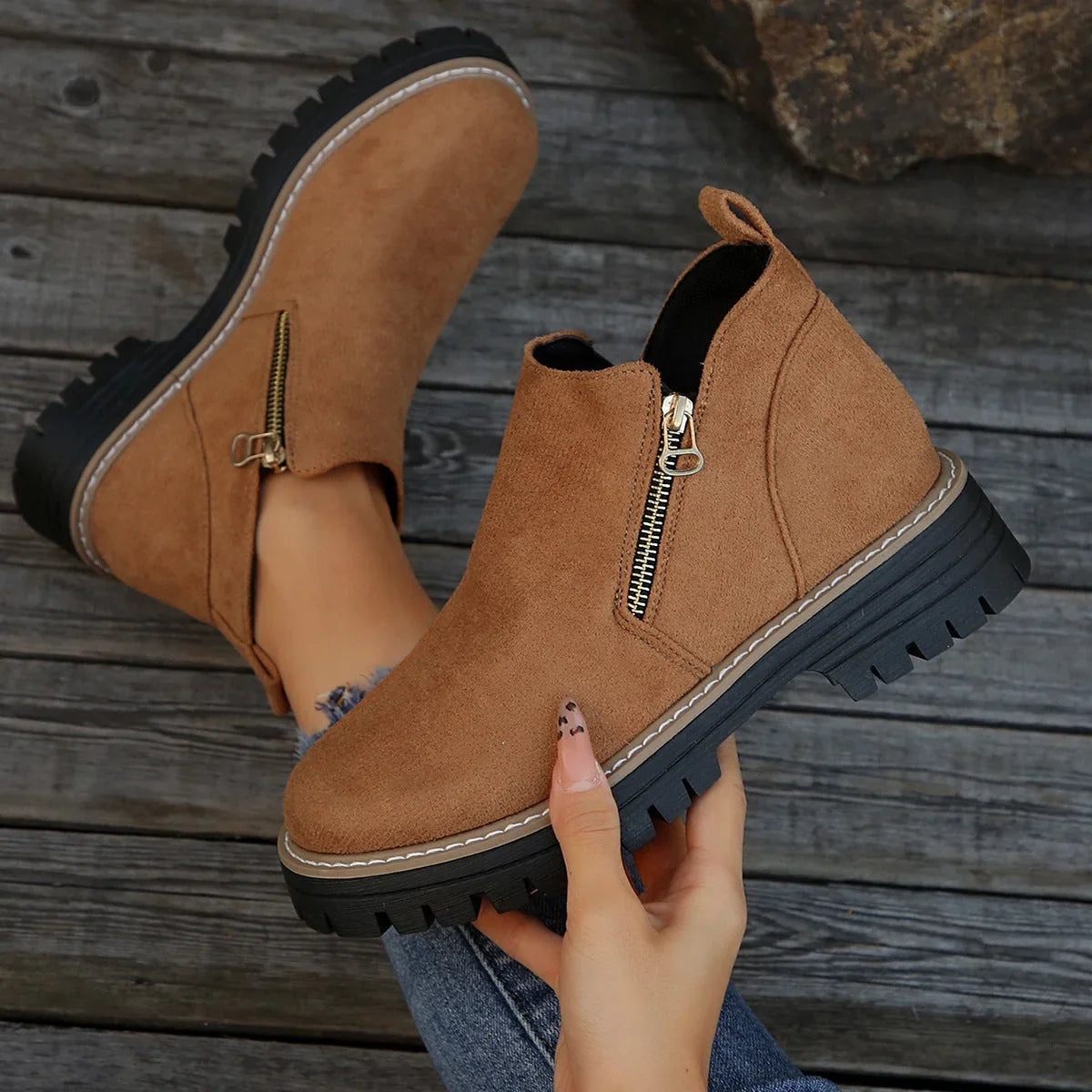 Boots For Women | Side Zip Waterproof Non-Slip