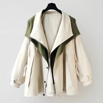 Claire | Trench Coat with Hood and Drawstring Waist