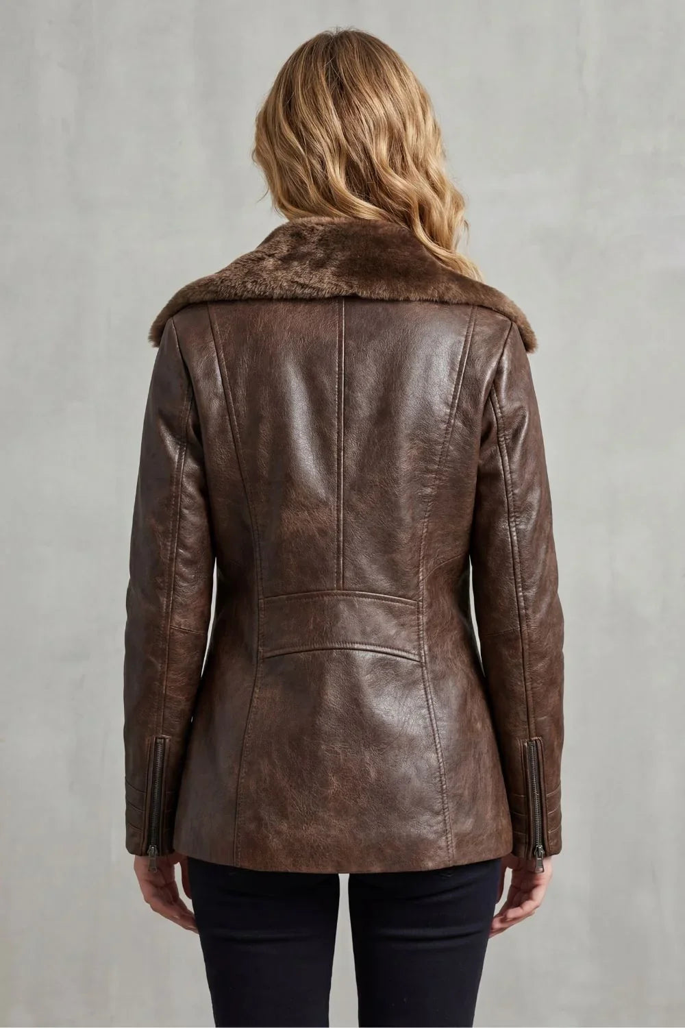 Women's Leather Jacket | Shearling Lined Brown