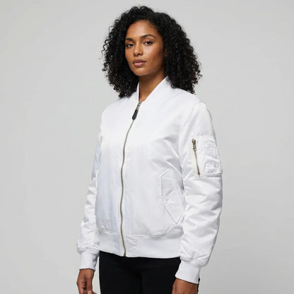 Women's Starter Jacket | MA-1 Bomber Nylon Zip Pocket