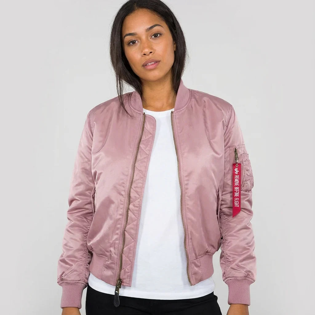 Women's Starter Jacket | MA-1 Bomber Nylon Zip Pocket