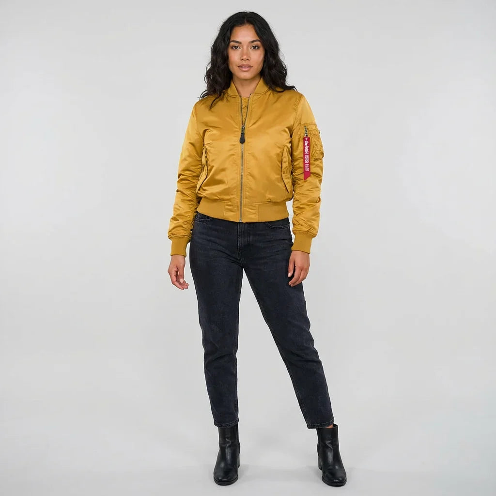 Women's Starter Jacket | MA-1 Bomber Nylon Zip Pocket